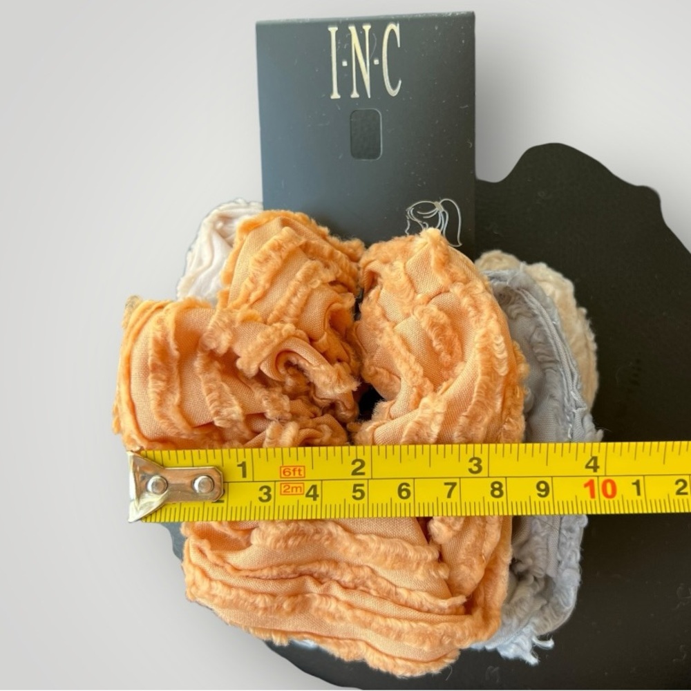 I.N.C. Hair Tie set of 3 Light Brown, Light Blue and Off White New 3.5in x 3.5in - Picture 8 of 9